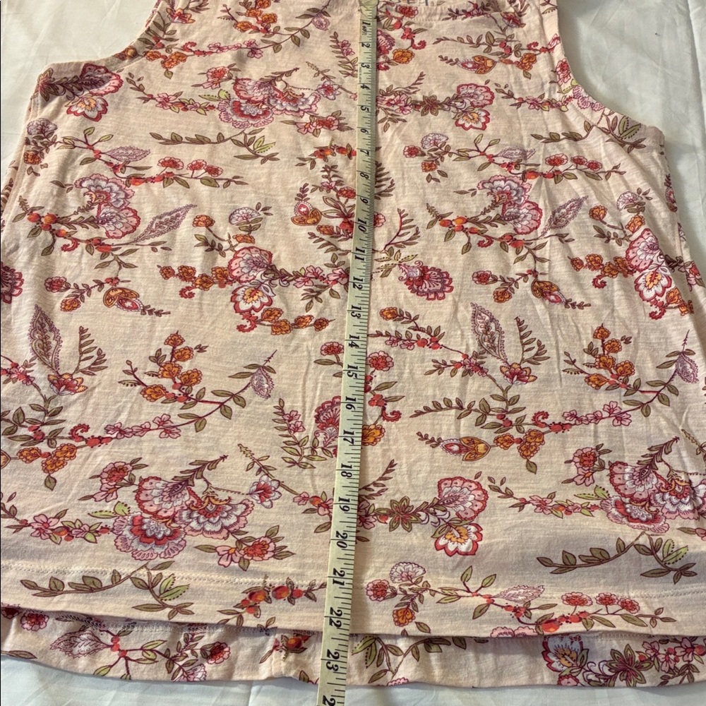LOFT Floral Tank Top - Cream and Pink - Picture 5 of 6